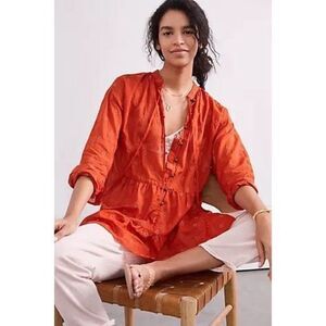 New Anthropologie x Pilcro Tiered Tunic Blouse Size M